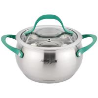 Кастрюля 4,5л зеленая 5-ти шаг.дно BS-2017-22