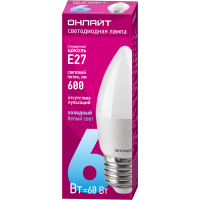Лампа Онлайт C37-6W-6500K-E27 61129