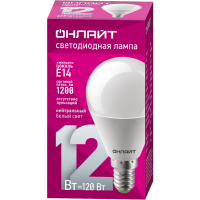 Лампа Онлайт G45-12W 4K-E14 90061