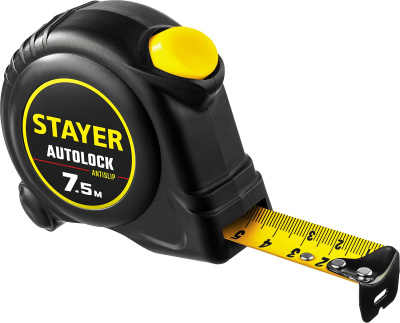 Рулетка STAYER AutoLock 7,5м/25мм 
