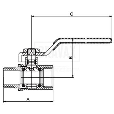 Кран шар. Ду-15 г/ш, р/р F202.04