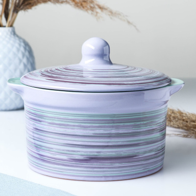 Кастрюля керамическая №2  1л лаванда 15327