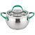 Кастрюля 4,5л зеленая 5-ти шаг.дно BS-2017-22