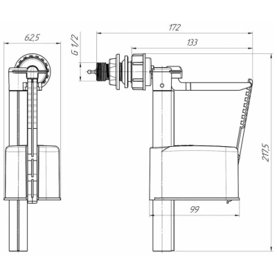 Арматура боковая 1/2" Ani WC5050