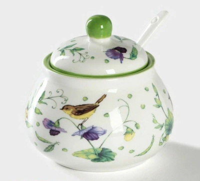 Сахарница с ложкой Зеленый сад 320мл 2532186