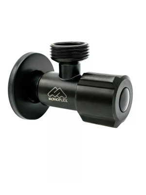 Кран угловой 2-х проходной MONOFLEX 1/2х3/4 черный