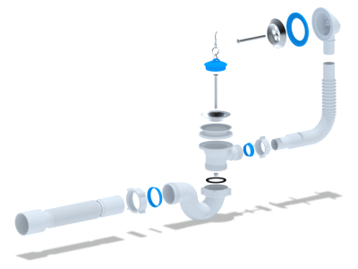 Е155 Обвязка д/ванны Ани 1 1/2"*40 с гофрой