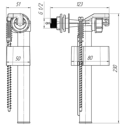 Арматура боковая 1/2" Ani WC5050