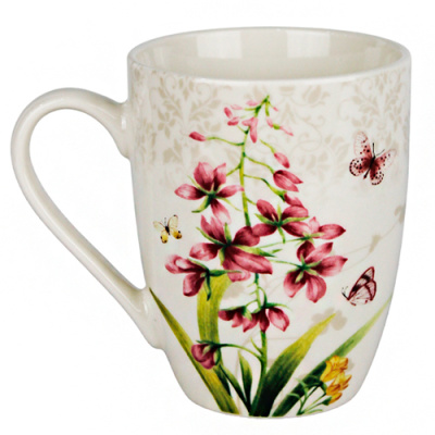 Кружка Цветы и Бабочки 370мл-24005