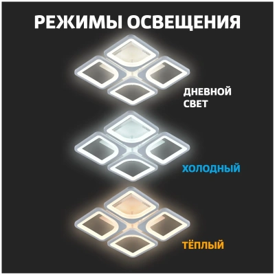 Люстра МХ10005/4В бел.88Вт 355*355*75мм