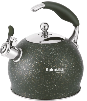 Чайник 3л со свистком нерж. Малахит кухмара КМ-Ч-03