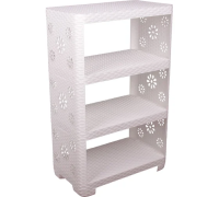 Этажерка 4секц. Плетенка бел. М2551