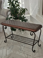 Банкетка-обувница 90см Ковка кож/зам 56 беж