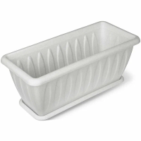 Ящик балконный 400мм с поддоном (Мраморный) 