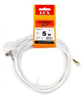 Сетевой шнур  LUX  ПВС 3*0,75 5м бел.