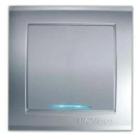 Выключатель 1СП с инд. серебро Бриллиант 7949643