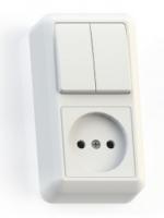 Блок БКВР-404 ОП 1роз+2выкл Оптима бел.