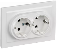 Розетка 2СП евро в/сборе 16А бел.Brite РС12-3-БрБ