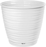Горшок д/цветов 2,6л с поддоном (белый) "Sattron" 7022