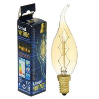 Лампа Uniel E-14 60Вт винтаж свеча на ветру