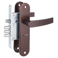 Замок врезной с ручками Рязань 77315 ЗВ 9-6/13 медный антик