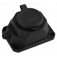 Розетка каучук 1-м с/з ЭРА черная IP44