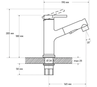 Смеситель для раковины D158367-С D-Lin белый вытягивающ.