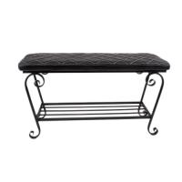 Банкетка-обувница 90см Ковка кож/зам 99 /черн