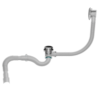 Aquant Сифон д/ванны 1 1/2"х40 рег., клик-клак перелив автомат, хром V512-18-MR