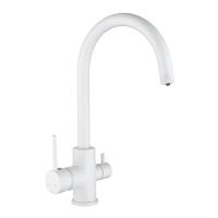 Смеситель для кухни G351-212 белый, с доп.выходом д/питьевой воды