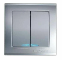 Выключатель 2СП с инд. серебро Бриллиант 7949667