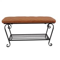 Банкетка-обувница 90см Ковка св-кор кож/зам 344/черн.