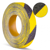 Лента клейкая противоск. 50мм*5м черно-желтая"SmartFix" 