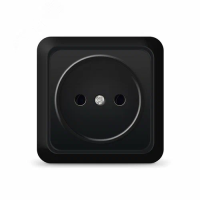 Розетка 1ОП б/з черная Олимп