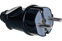 Вилка евро прямая черная А1010