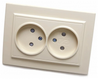 Розетка 2СП Эрна PSТ10-9013-02 сл/кость 