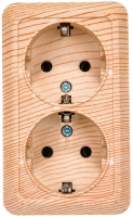 Розетка 2ОП с/з сосна Олимп