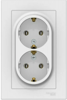 Розетка 2СП Atlasdesign с/з бел.ATN000124