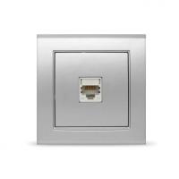 Розетка комп. 1СП Бриллиант серебро 7949858