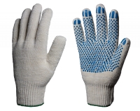 Перчатки х/б с ПВХ "Точка" 5нитей Бирск