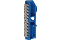 Шина нулевая на DIN-изол. 6х9-10 отв.никель 222-86 синий ЭРА