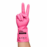 Перчатки хозяйств. виниловые размер L(розовый) (V7603РI)
