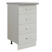 Стол кухонный 400 белый 4 ящика, столешница Гранит