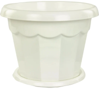 Горшок д/цветов Гармония 1,5л (белый) с поддоном м 1409