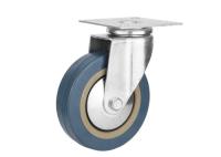 Колесо поворотное d=50мм на площадке резина серая 