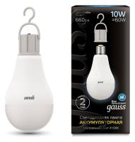 Лампа Gauss 10Вт А60 4К Е27 черн.аккам.102402200
