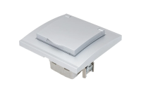 Розетка евро 1СП сереб. Бриллиант крышка 7949896