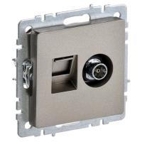 Розетка 2СП TV+RJ45 кат.5Е мех.шампань Brite