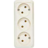Розетка 3ОП б/з беж. Олимп