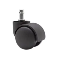 Колесо мебельное d-50 шток черный пластик